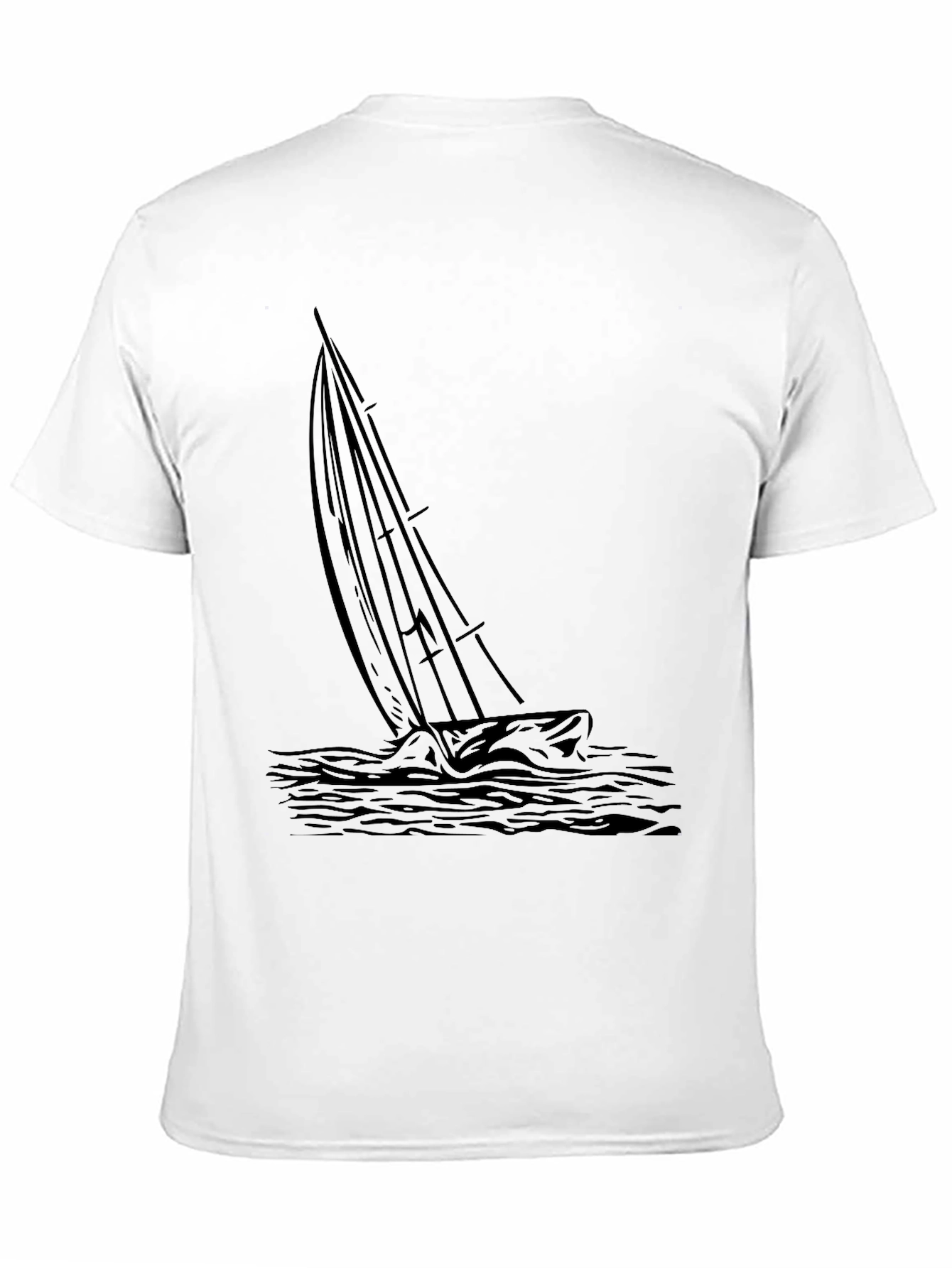 Mens Black Sailing Graphic Tee