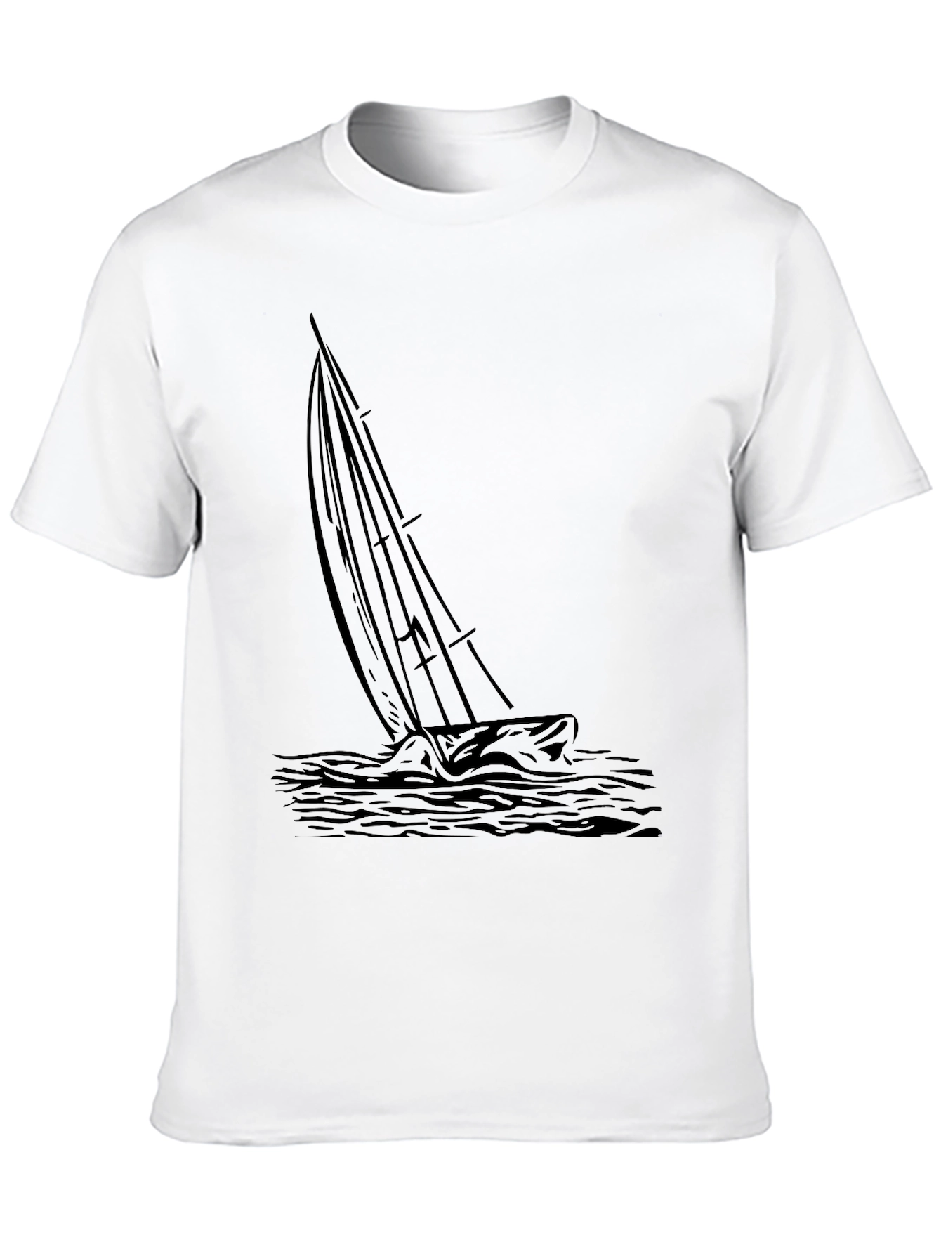 Mens Black Sailing Graphic Tee