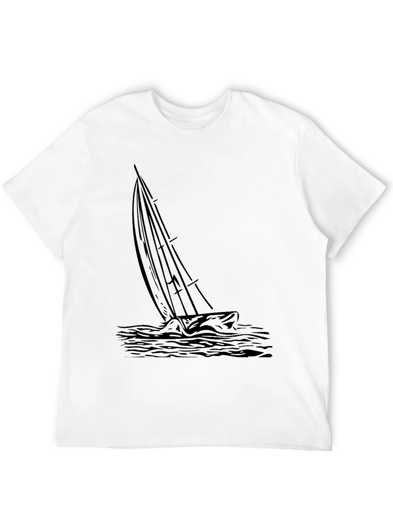 Mens Black Sailing Graphic Tee