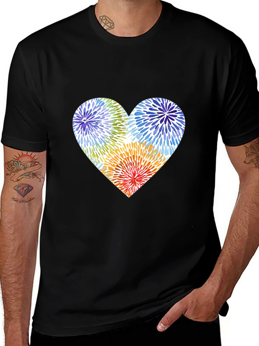 Heart Burst Graphic Black T-Shirt