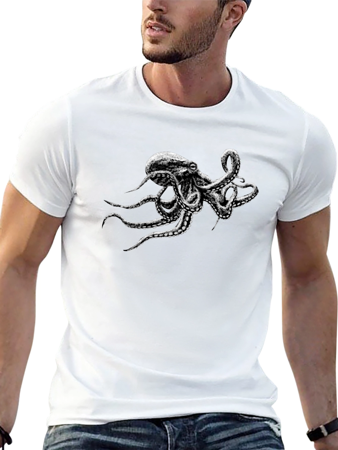Octopus Graphic Black T-Shirt