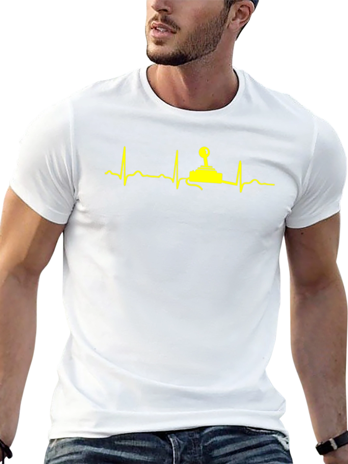 Gamer Heartbeat T-Shirt - Black Cotton Graphic Tee