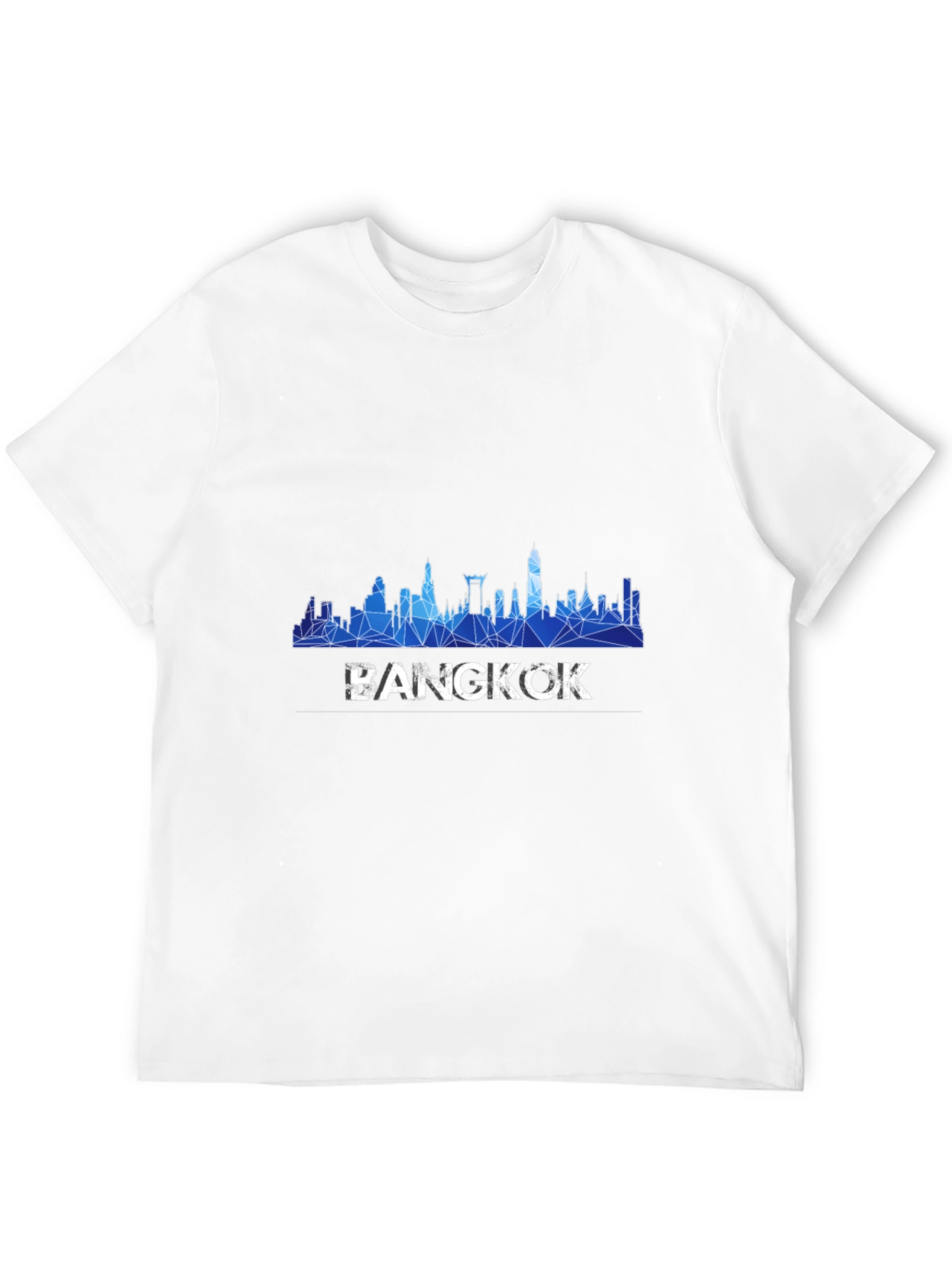 Bangkok Skyline Mens Black Graphic T-Shirt