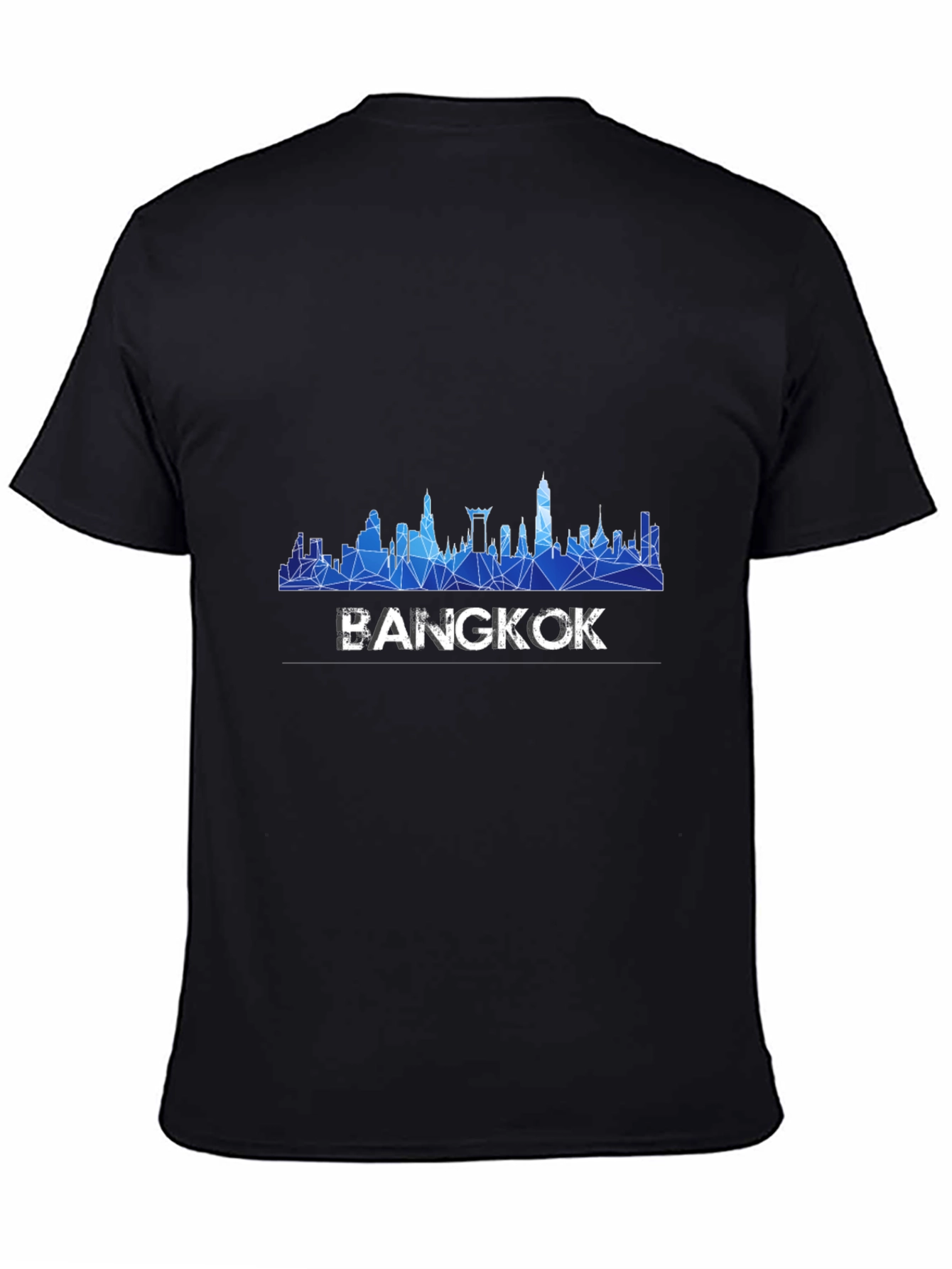 Bangkok Skyline Mens Black Graphic T-Shirt