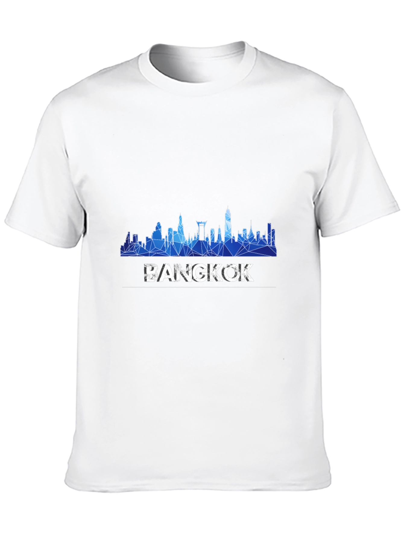 Bangkok Skyline Mens Black Graphic T-Shirt
