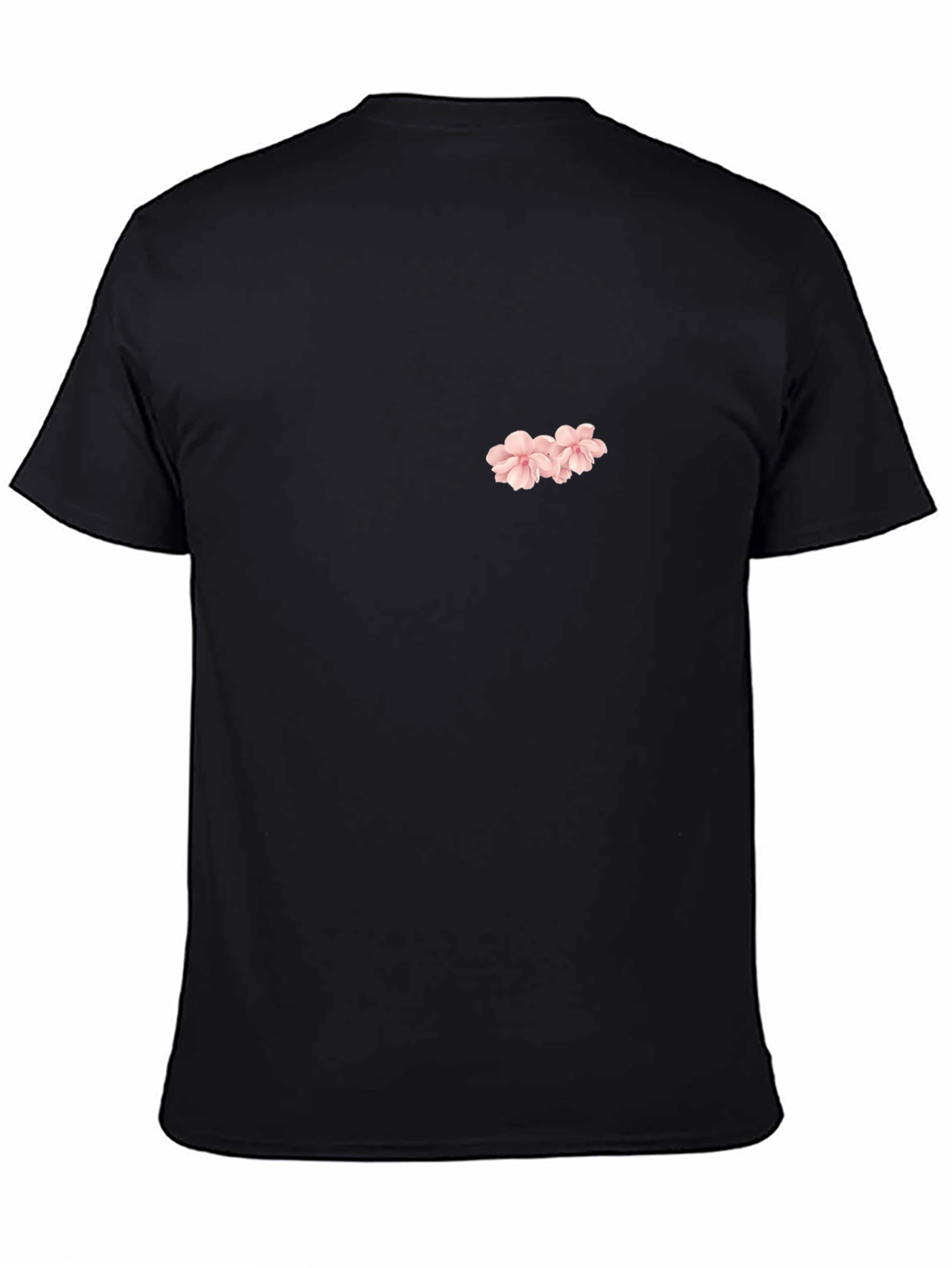 Black T-Shirt with Floral Design