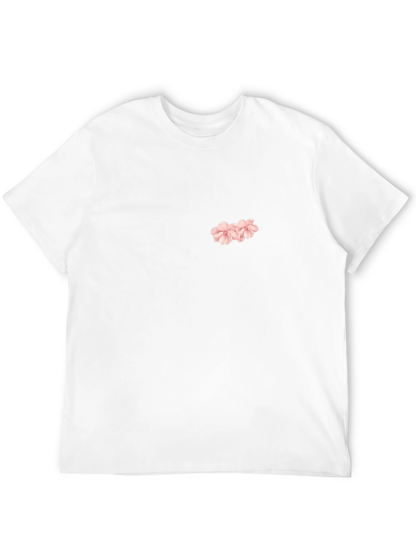 Black T-Shirt with Floral Design