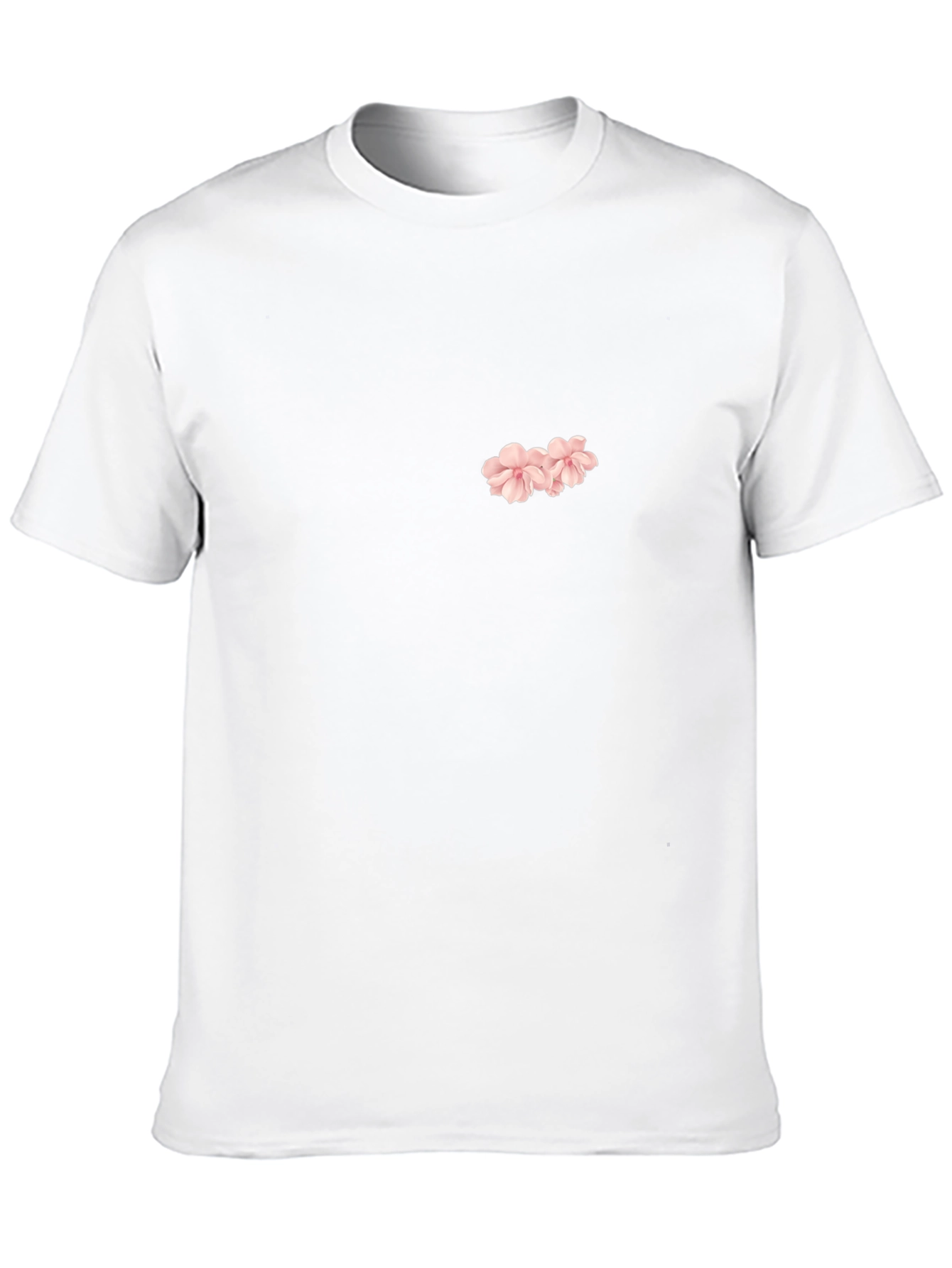 Black T-Shirt with Floral Design