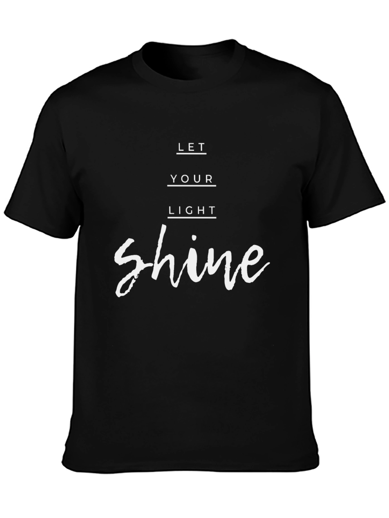 Let Your Light Shine Black Graphic T-Shirt