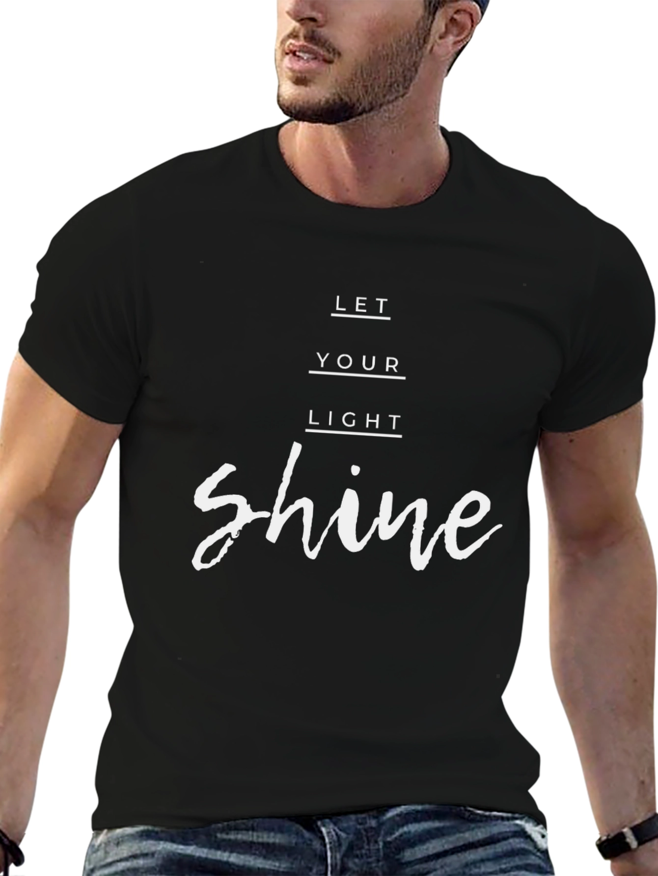 Let Your Light Shine Black Graphic T-Shirt