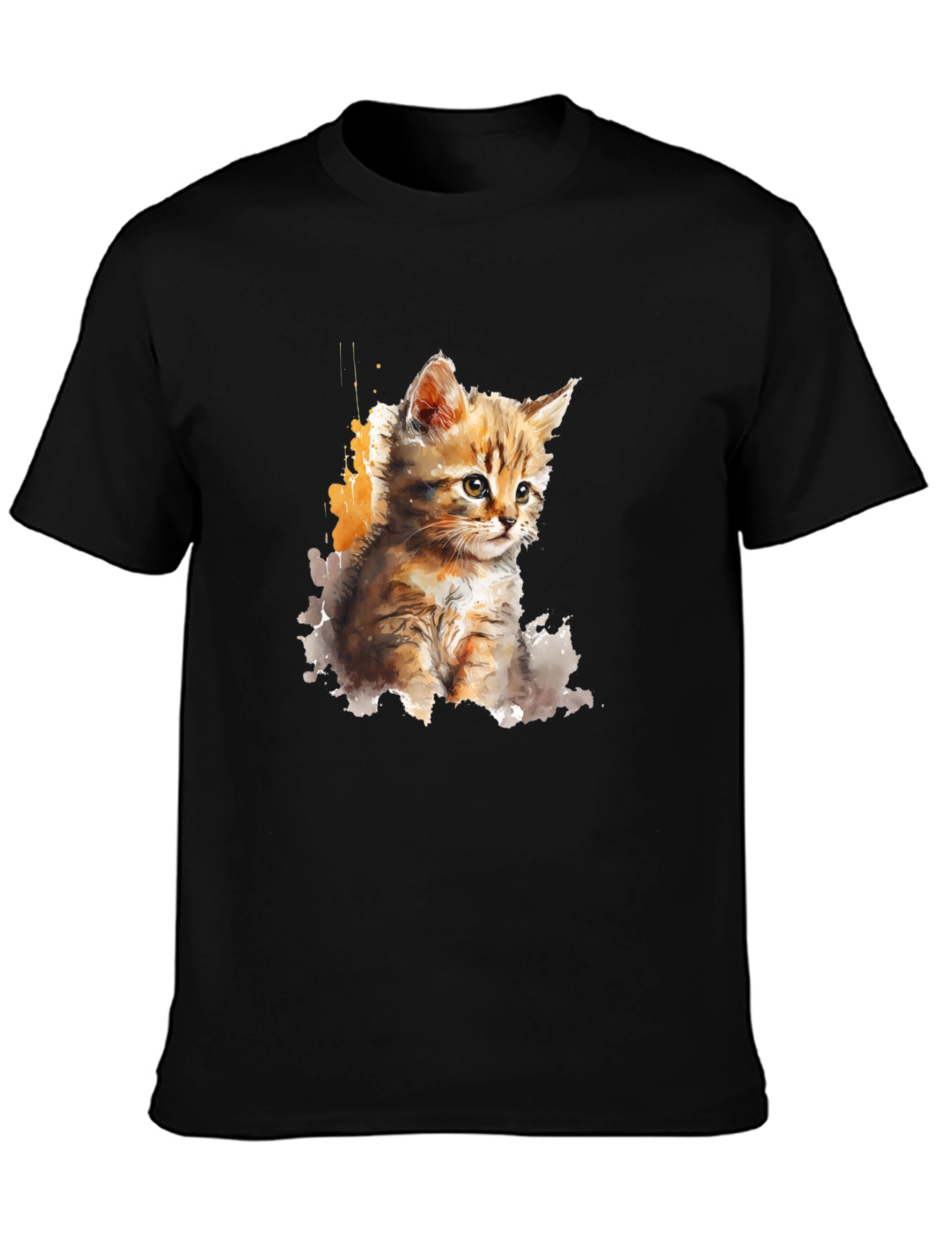 Watercolor Kitten Graphic T-Shirt