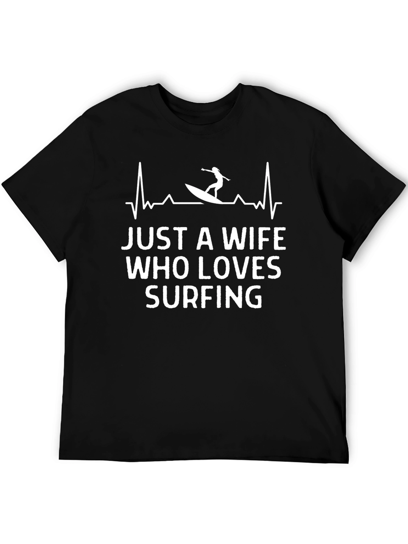 Wife Surfing T-Shirt - Heartbeat Graphic Tee