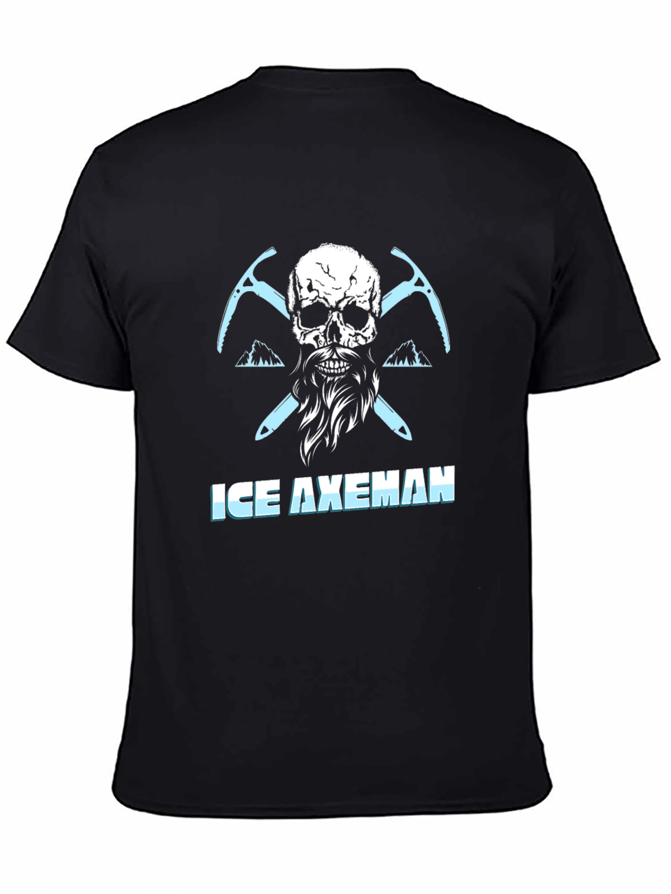 Ice Axeman T-Shirt - Skull & Climbing Axe Design
