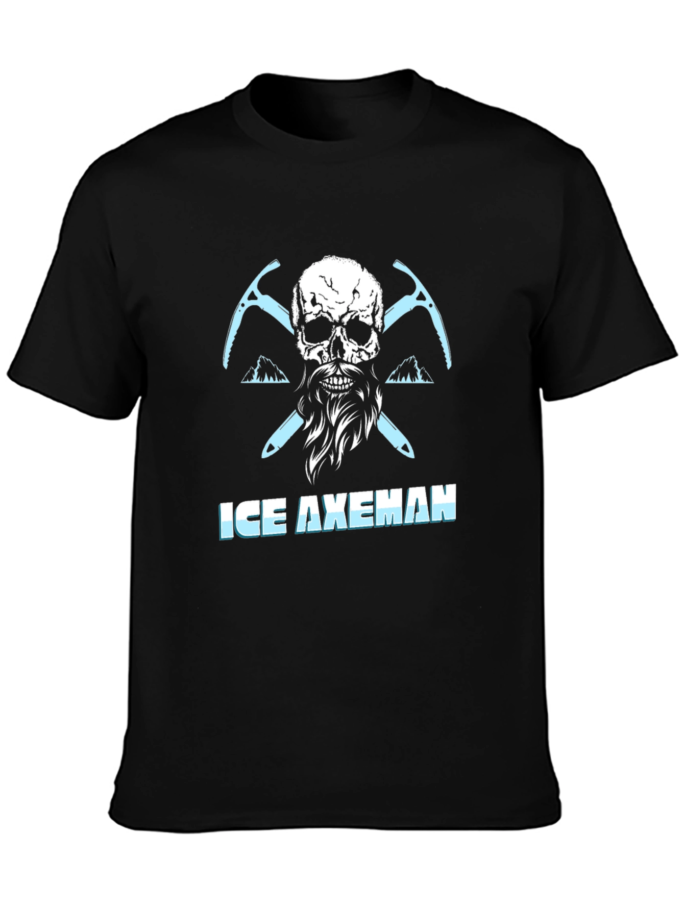 Ice Axeman T-Shirt - Skull & Climbing Axe Design
