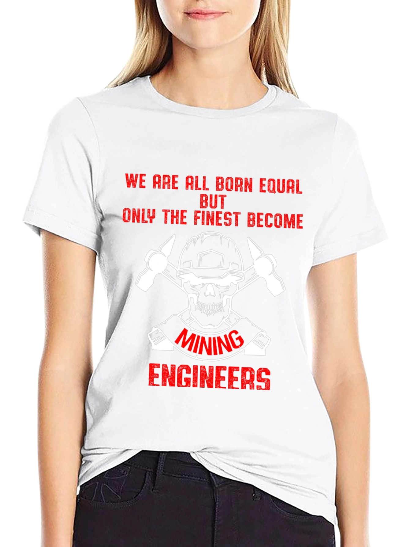 Mining Engineer Skull Graphic T-Shirt
