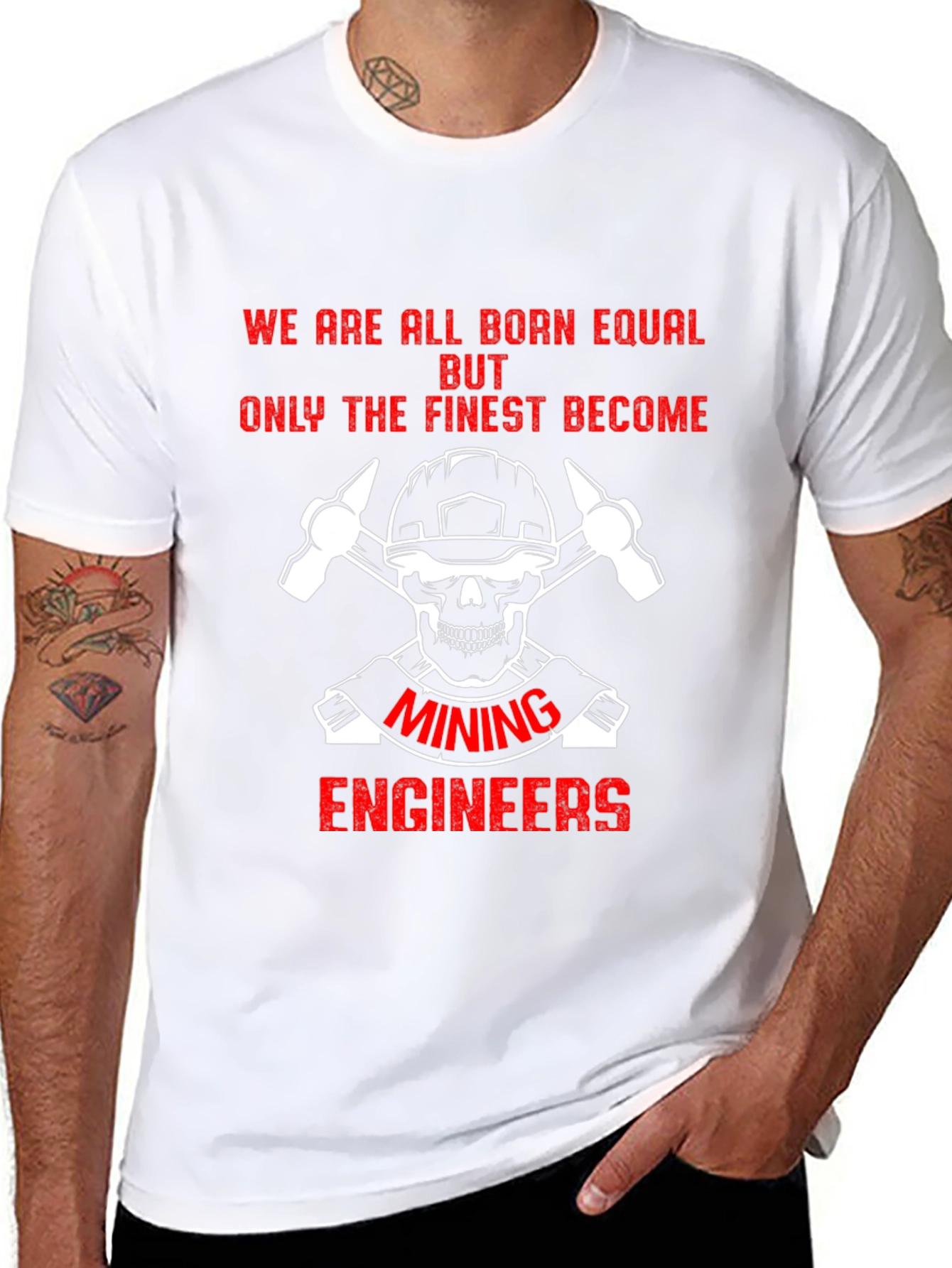 Mining Engineer Skull Graphic T-Shirt