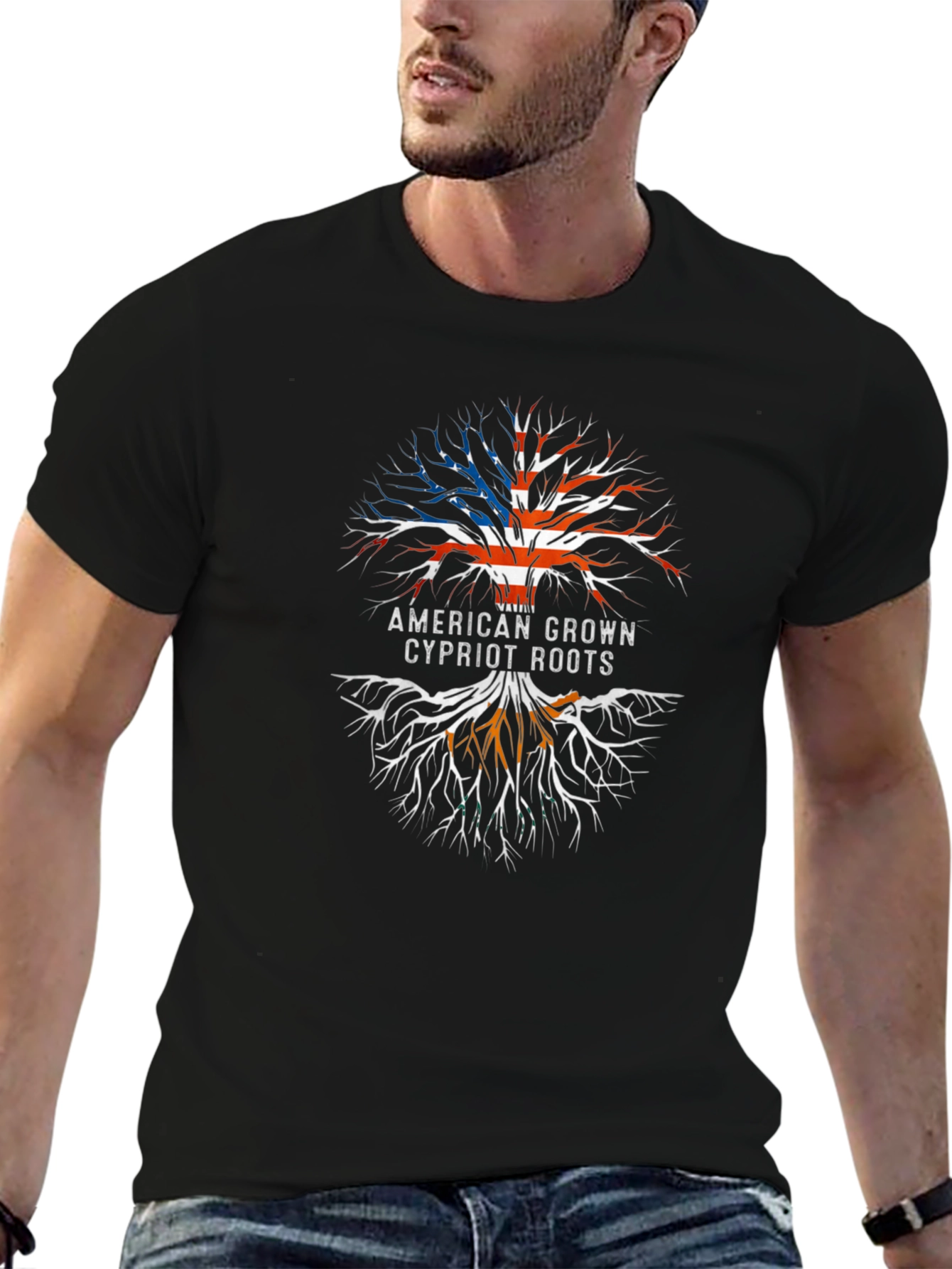 American Grown Cypriot Roots Tree T-Shirt