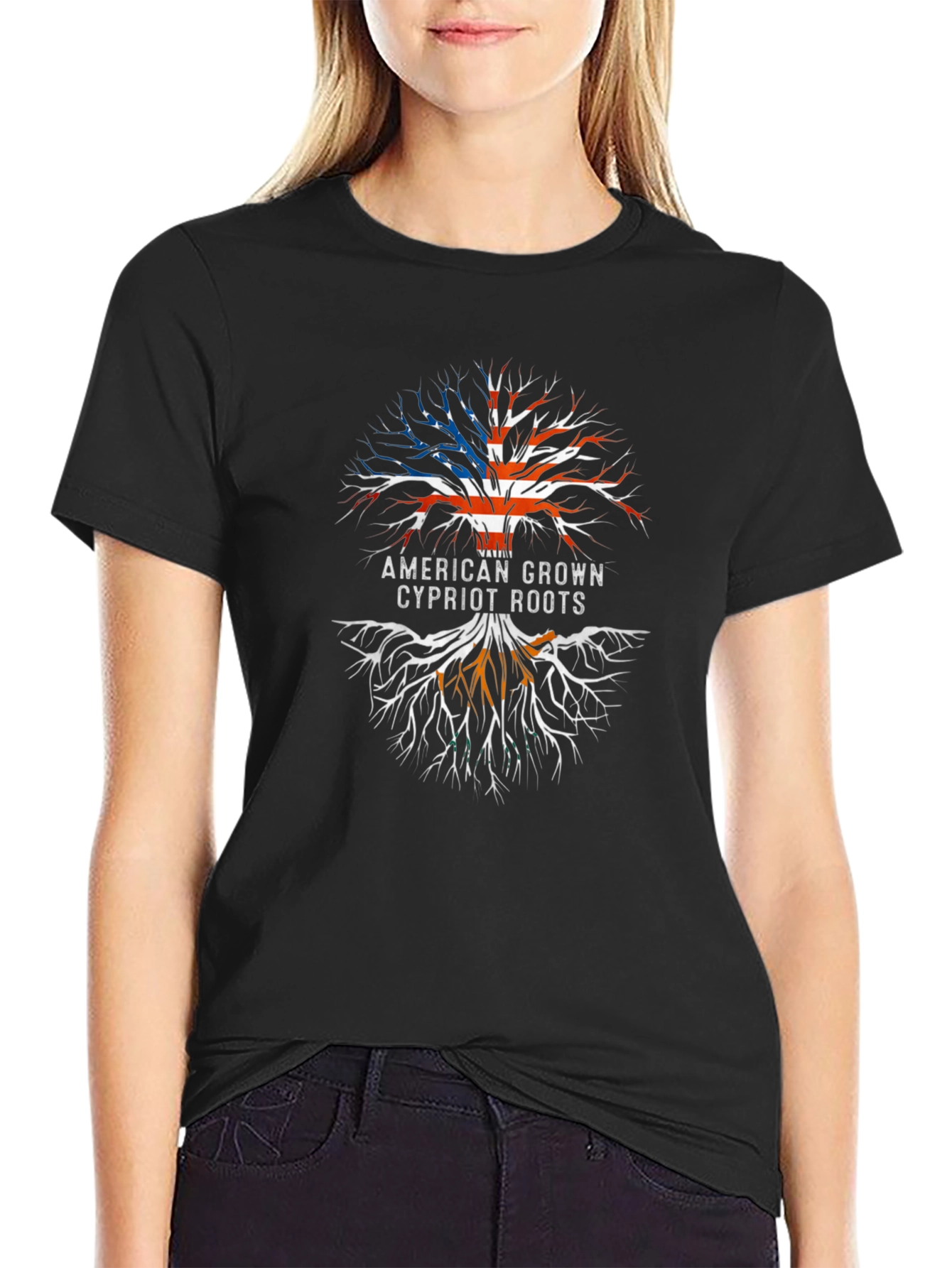 American Grown Cypriot Roots Tree T-Shirt