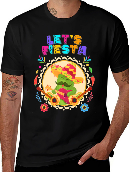 Lets Fiesta T-Shirt - Cactus Guitar Cinco De Mayo