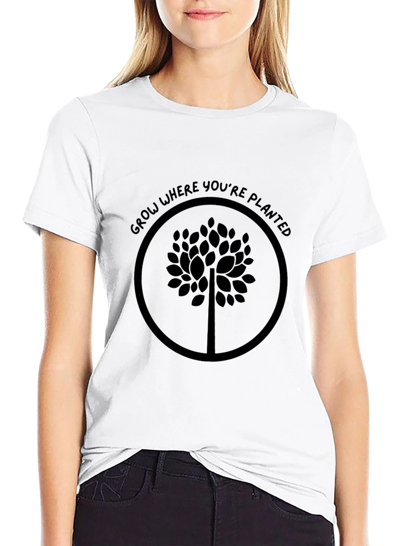Grow Where Youre Planted Black T-Shirt