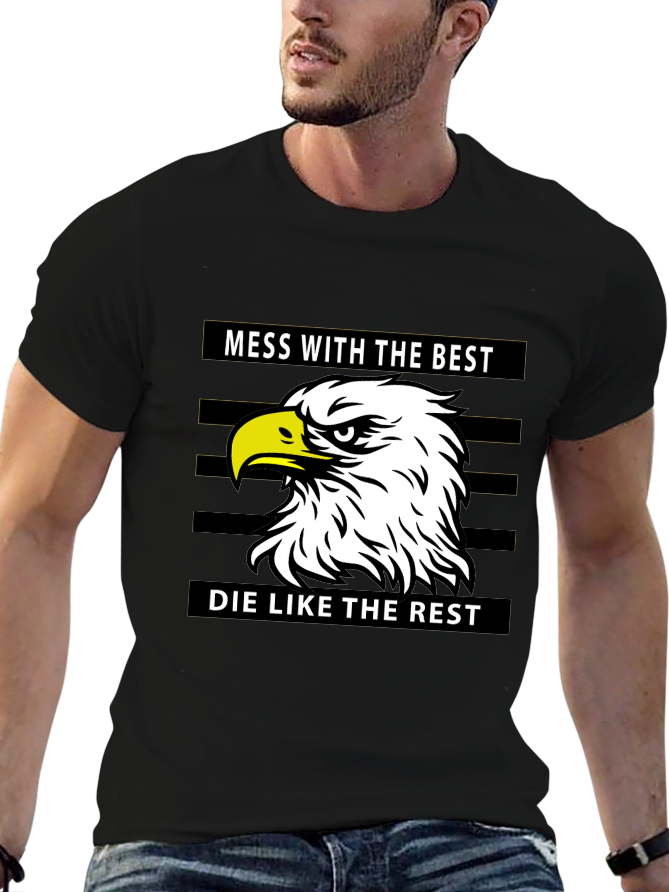Mess With The Best Eagle Graphic Black T-Shirt