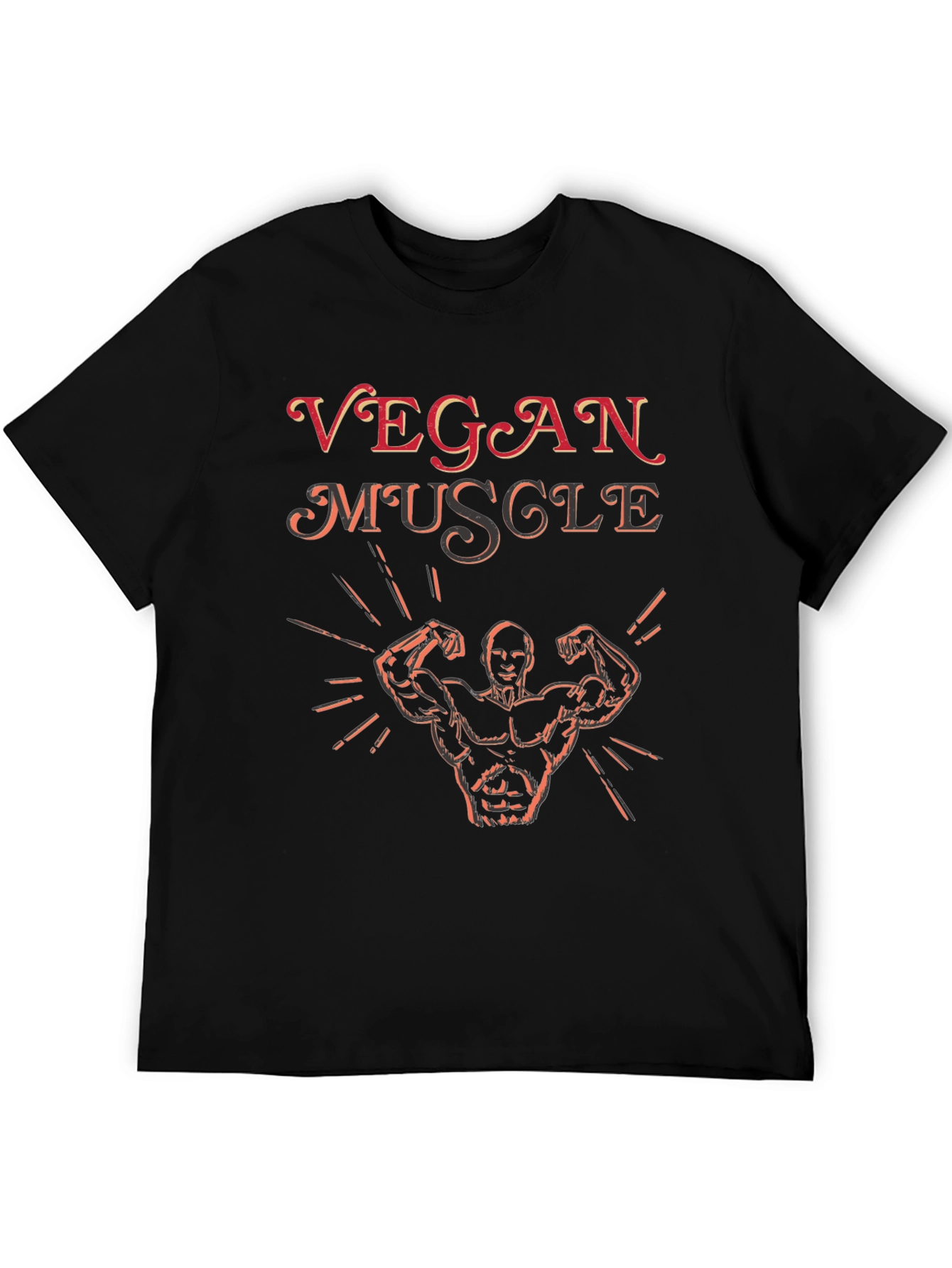 Vegan Muscle Black T-Shirt Graphic Tee