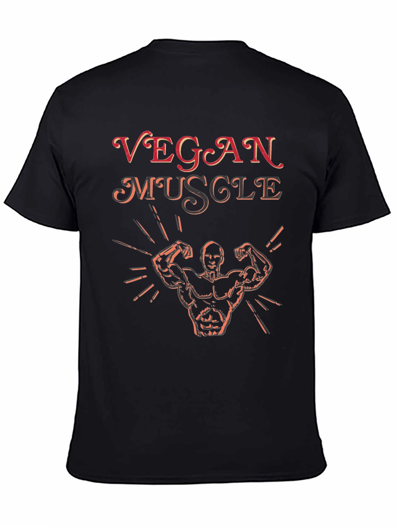 Vegan Muscle Black T-Shirt Graphic Tee