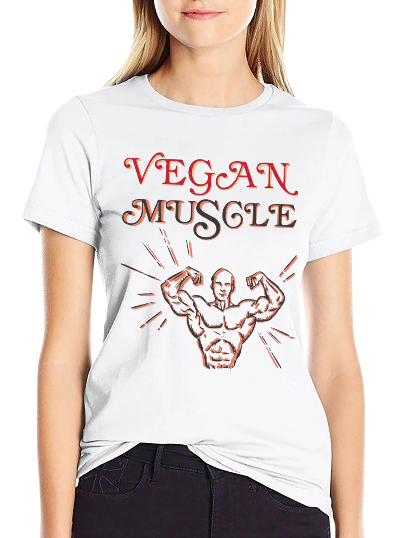 Vegan Muscle Black T-Shirt Graphic Tee