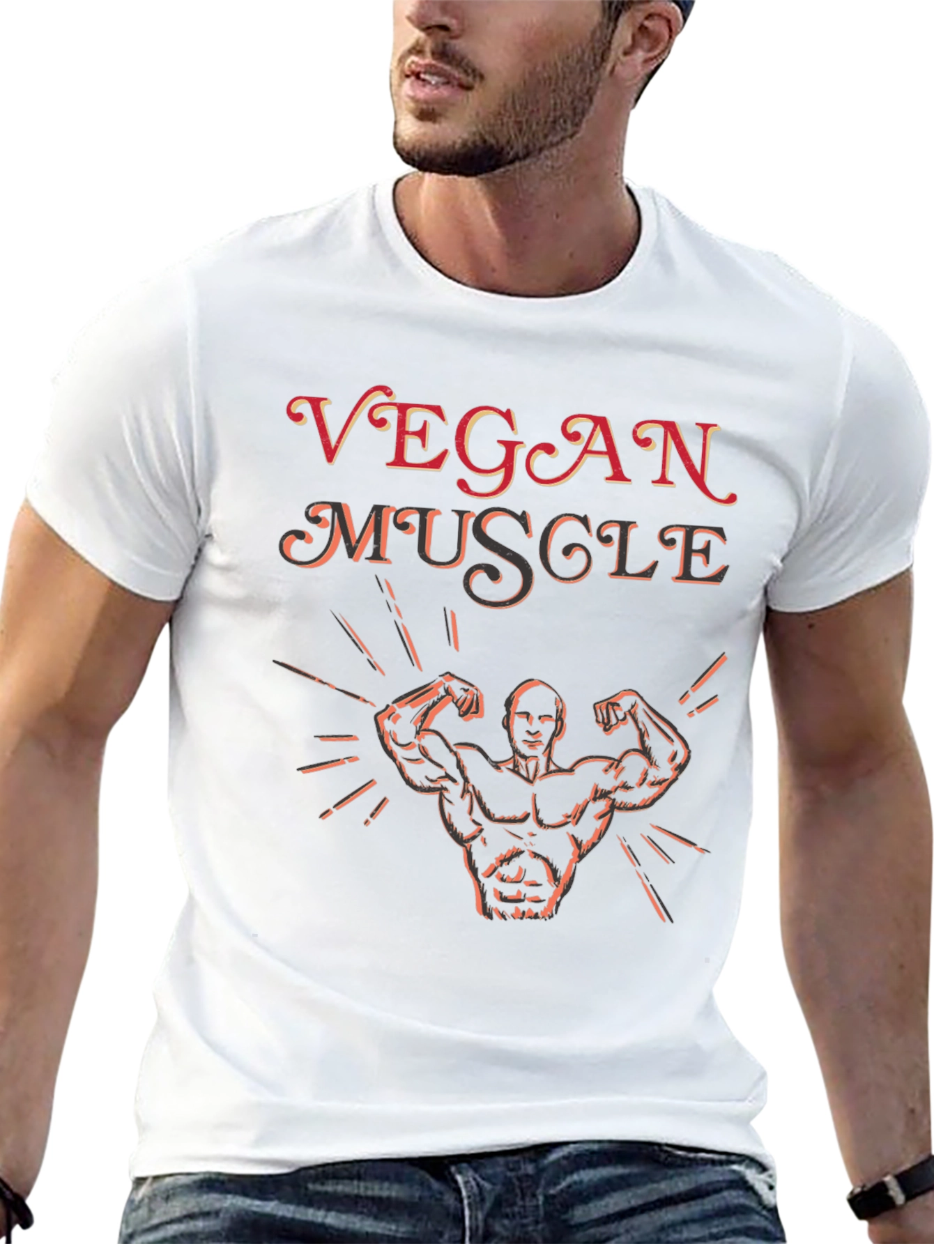Vegan Muscle Black T-Shirt Graphic Tee