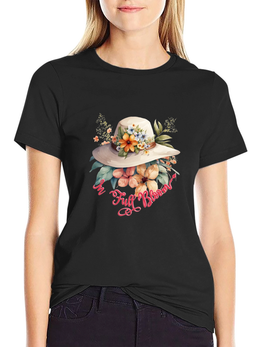 Floral Hat Graphic Tee - In Full Bloom Design