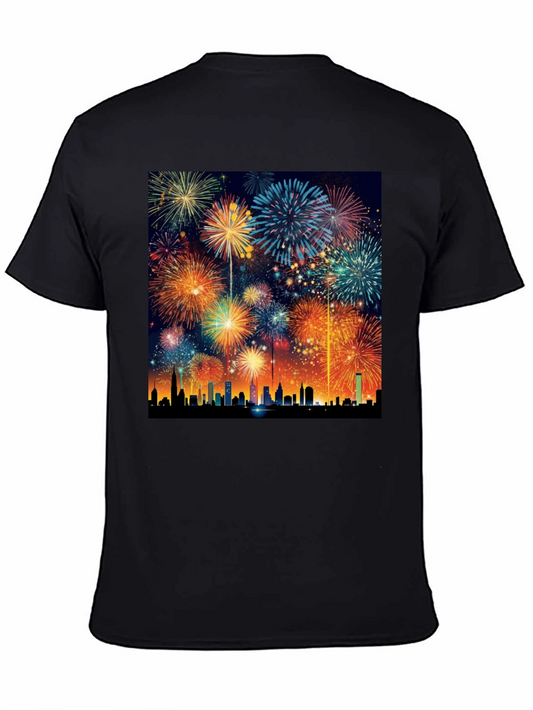 Fireworks Over City T-Shirt
