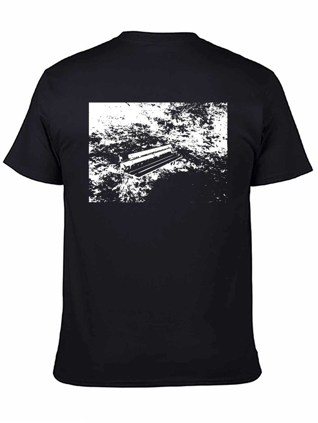 Abstract Park Bench Graphic Tee - Black