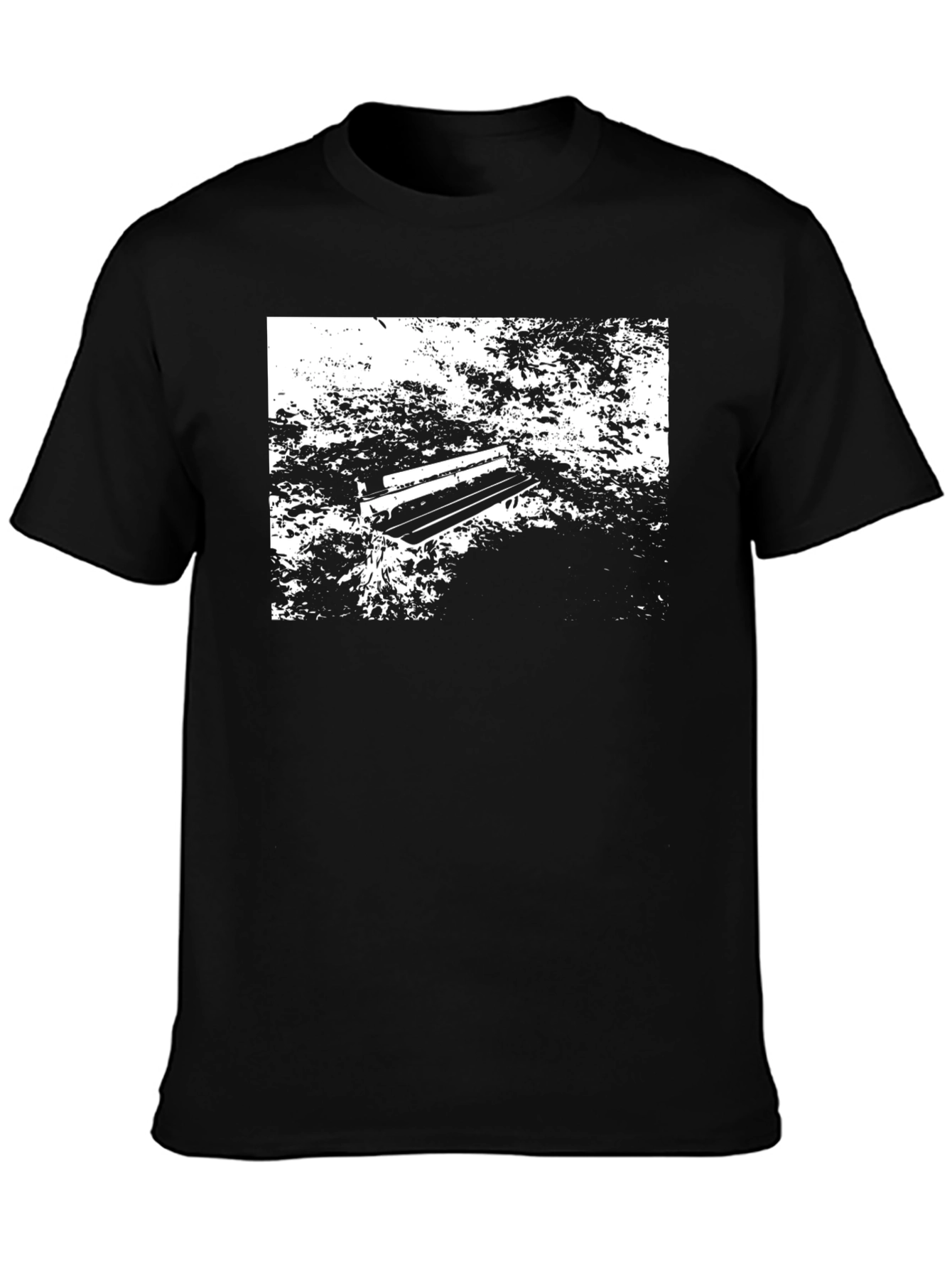 Abstract Park Bench Graphic Tee - Black