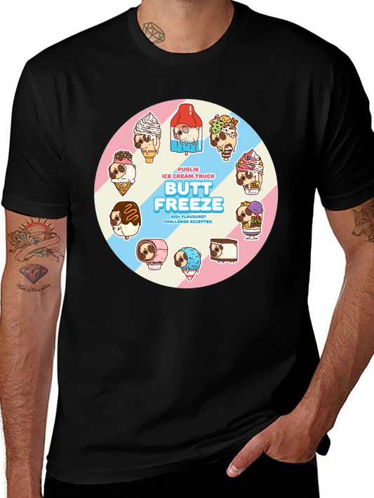 Butt Freeze Ice Cream Pug T-Shirt