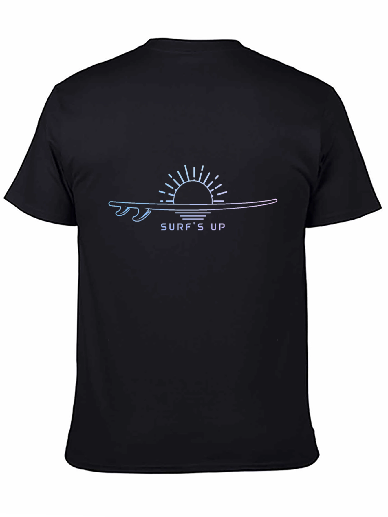 Surfs Up Graphic Tee - Black Cotton T-Shirt