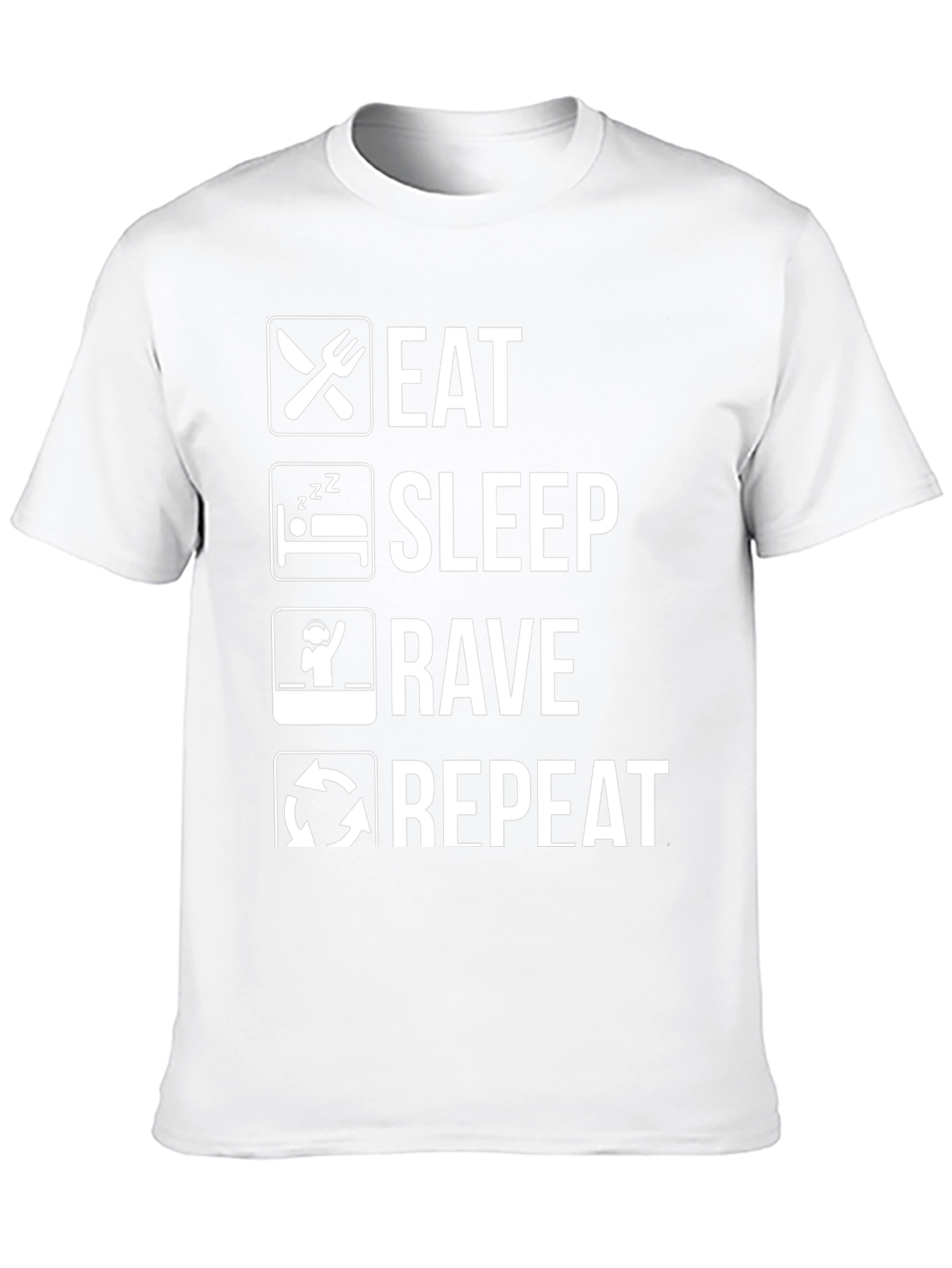Eat Sleep Rave Repeat T-Shirt - Black Graphic Tee