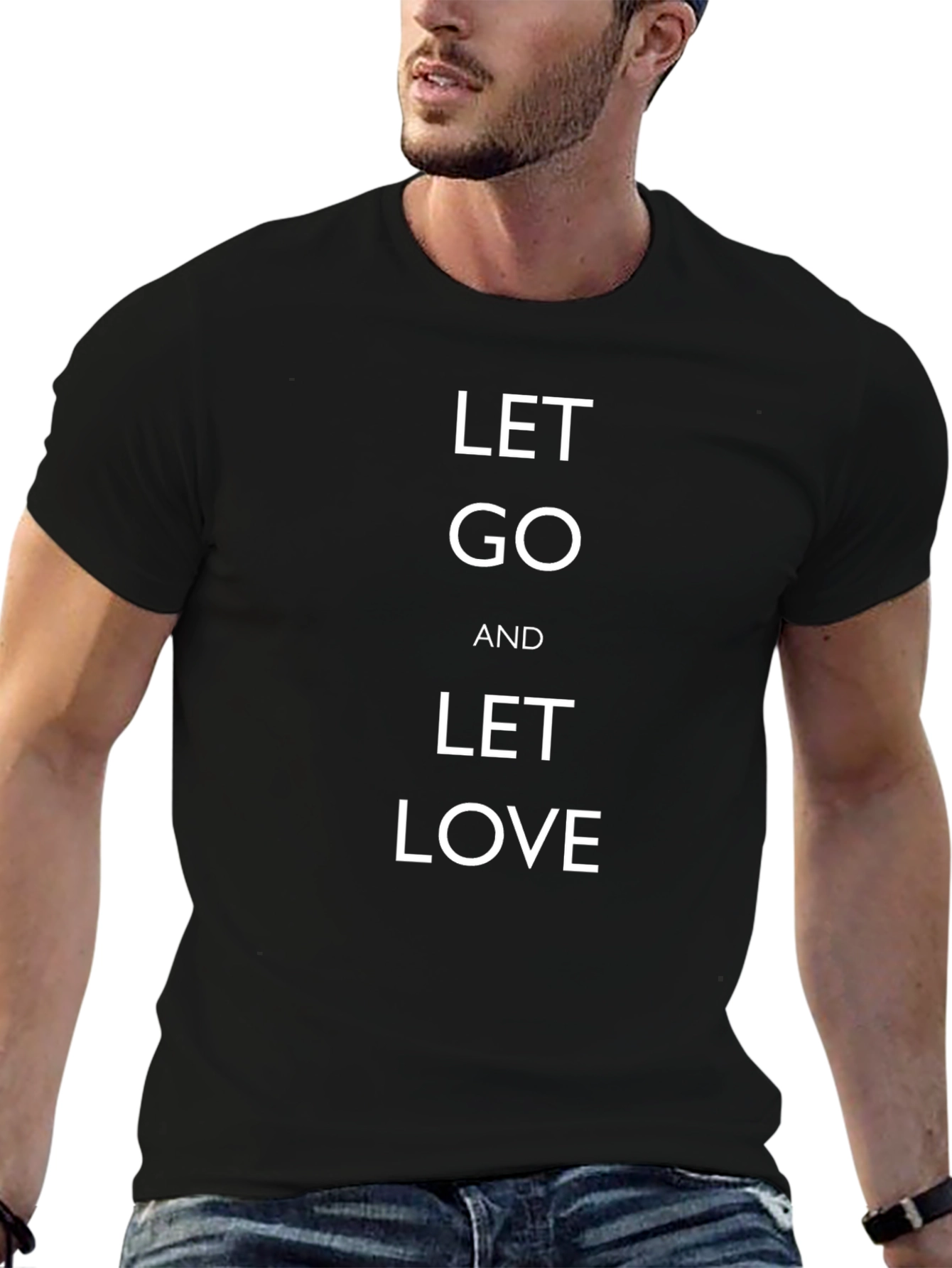 Let Go and Let Love Black Graphic T-Shirt