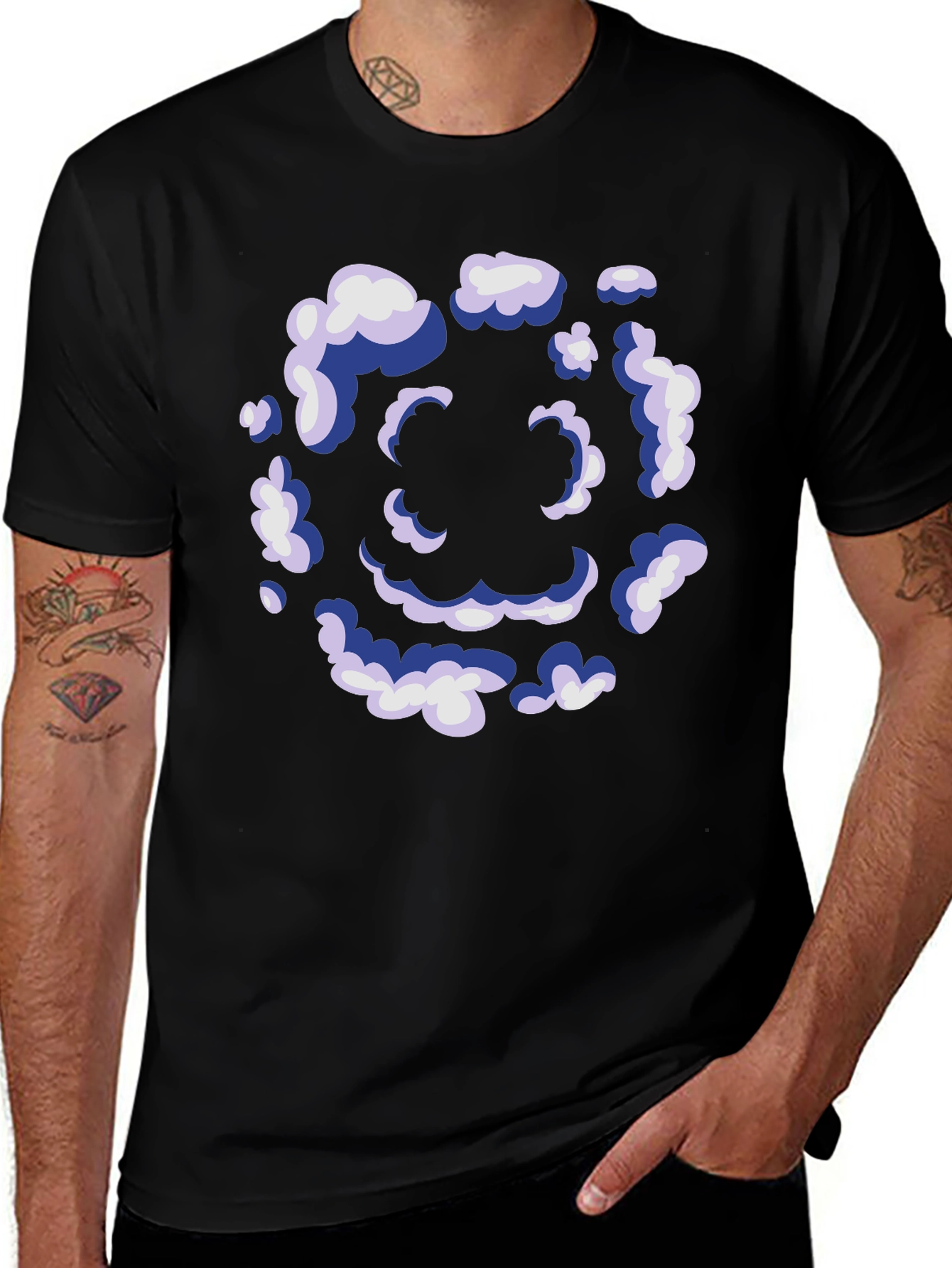 Smiley Cloud T-Shirt - Unique Graphic Tee