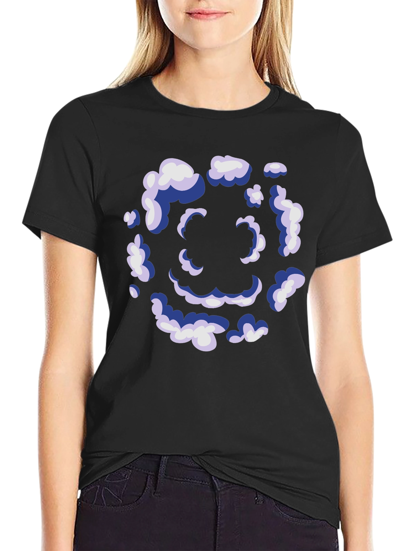 Smiley Cloud T-Shirt - Unique Graphic Tee
