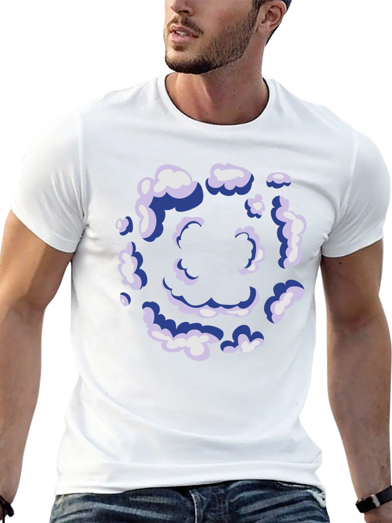 Smiley Cloud T-Shirt - Unique Graphic Tee