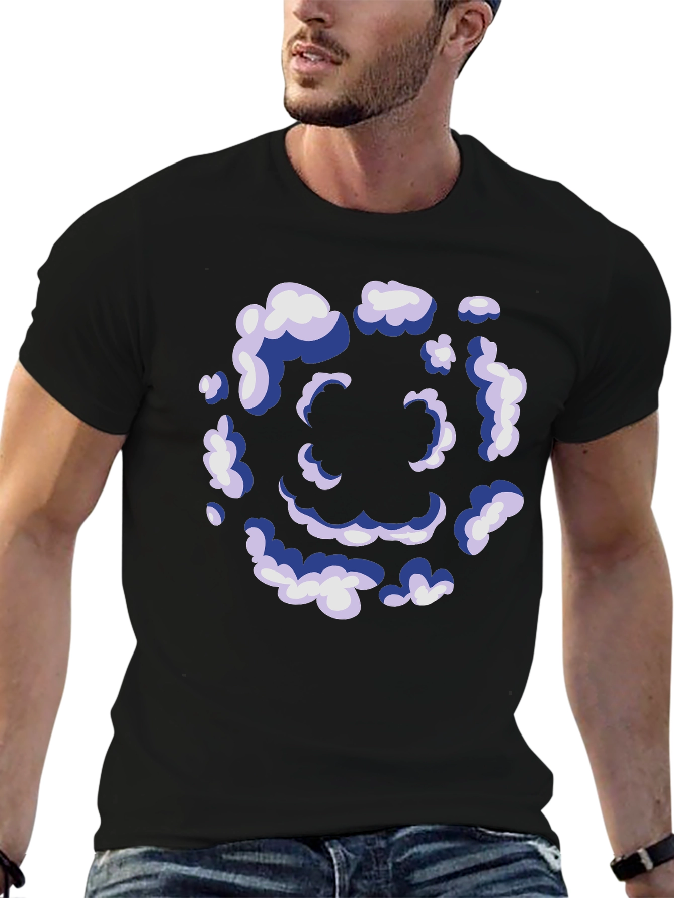 Smiley Cloud T-Shirt - Unique Graphic Tee