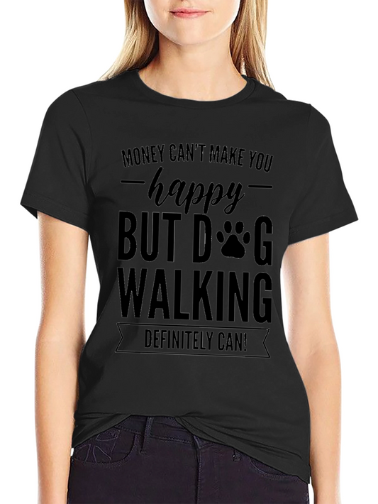Dog Walking Happy Graphic T-Shirt