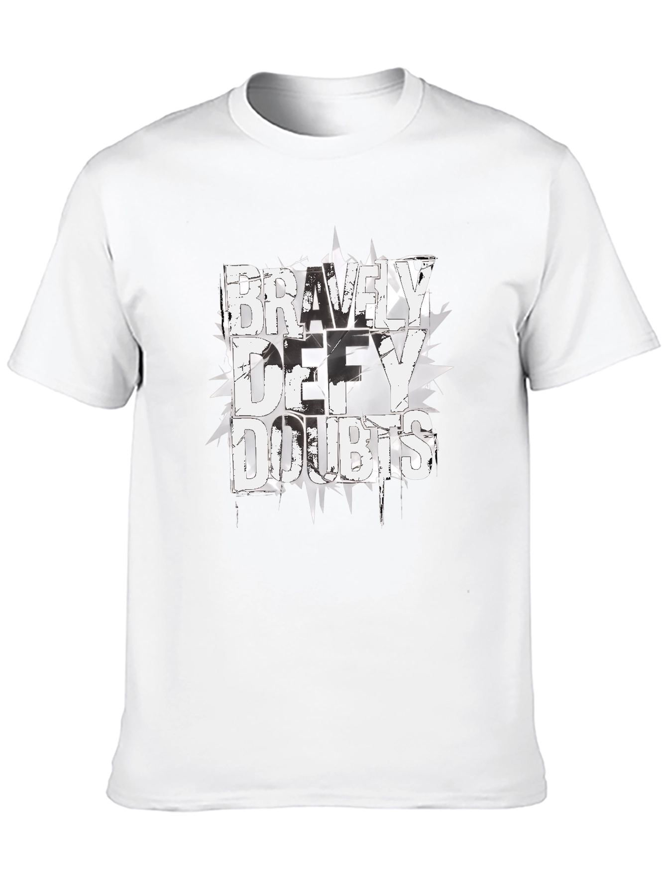 Bravely Defy Doubts Graphic Tee - Black Cotton T-Shirt