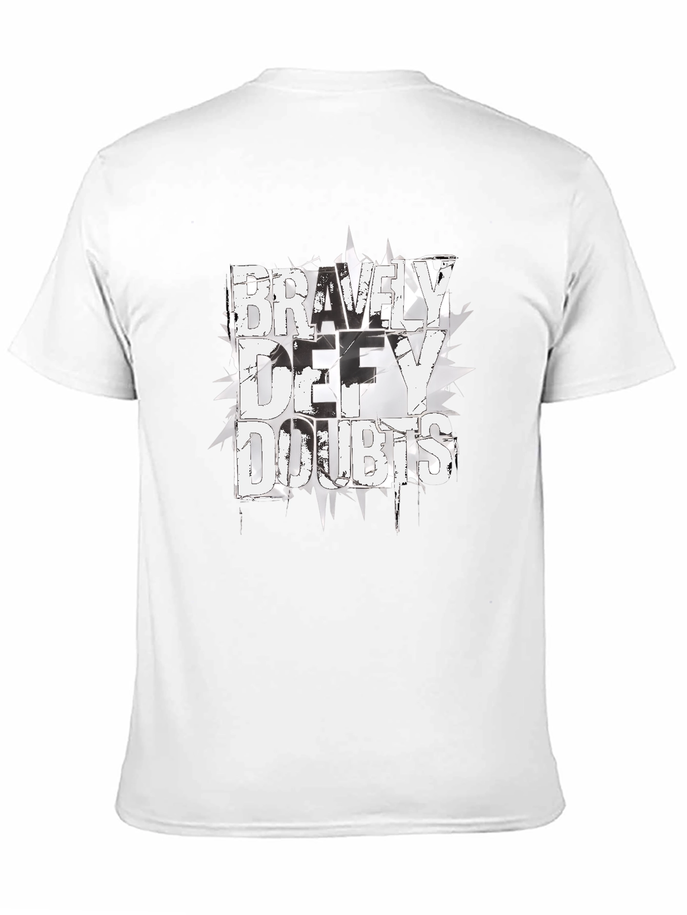 Bravely Defy Doubts Graphic Tee - Black Cotton T-Shirt