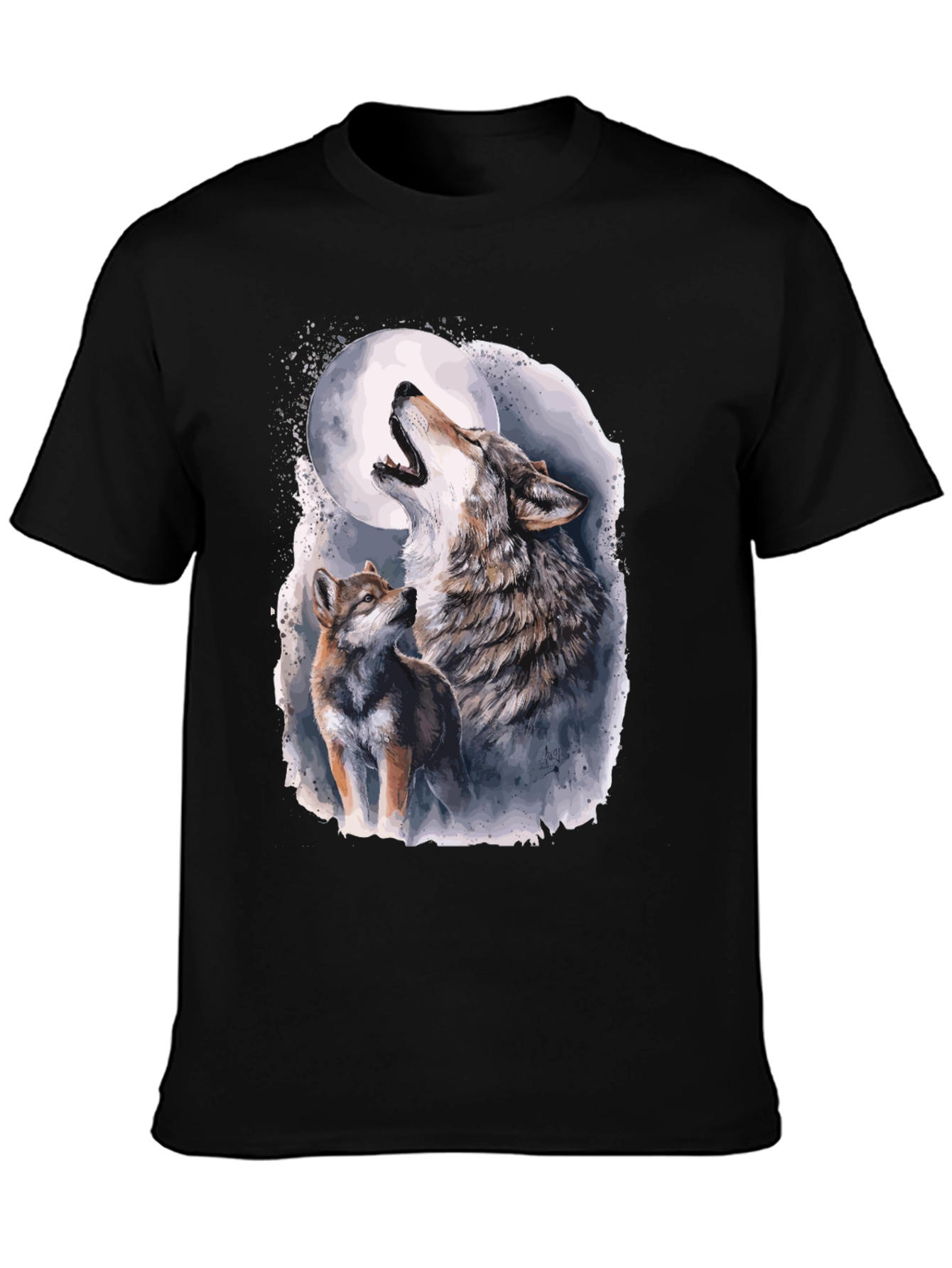 Wolf Moon Graphic Tee - Mens Black T-Shirt