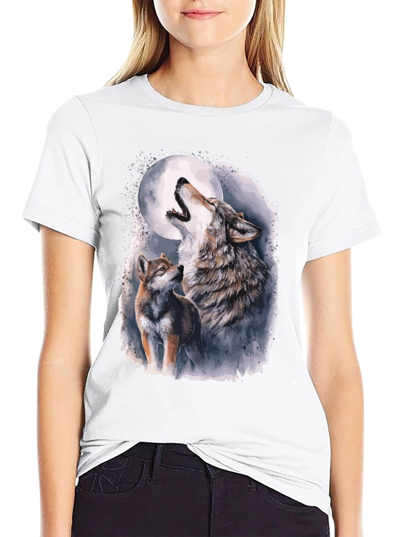 Wolf Moon Graphic Tee - Mens Black T-Shirt