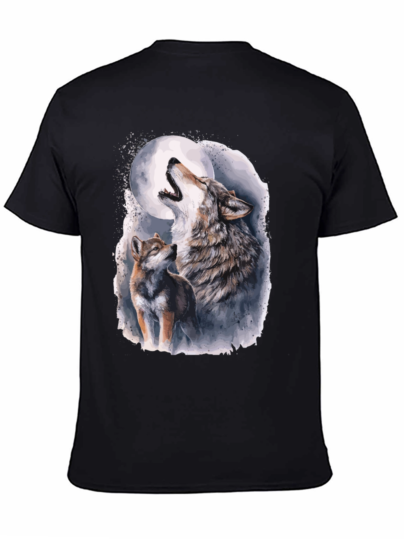 Wolf Moon Graphic Tee - Mens Black T-Shirt