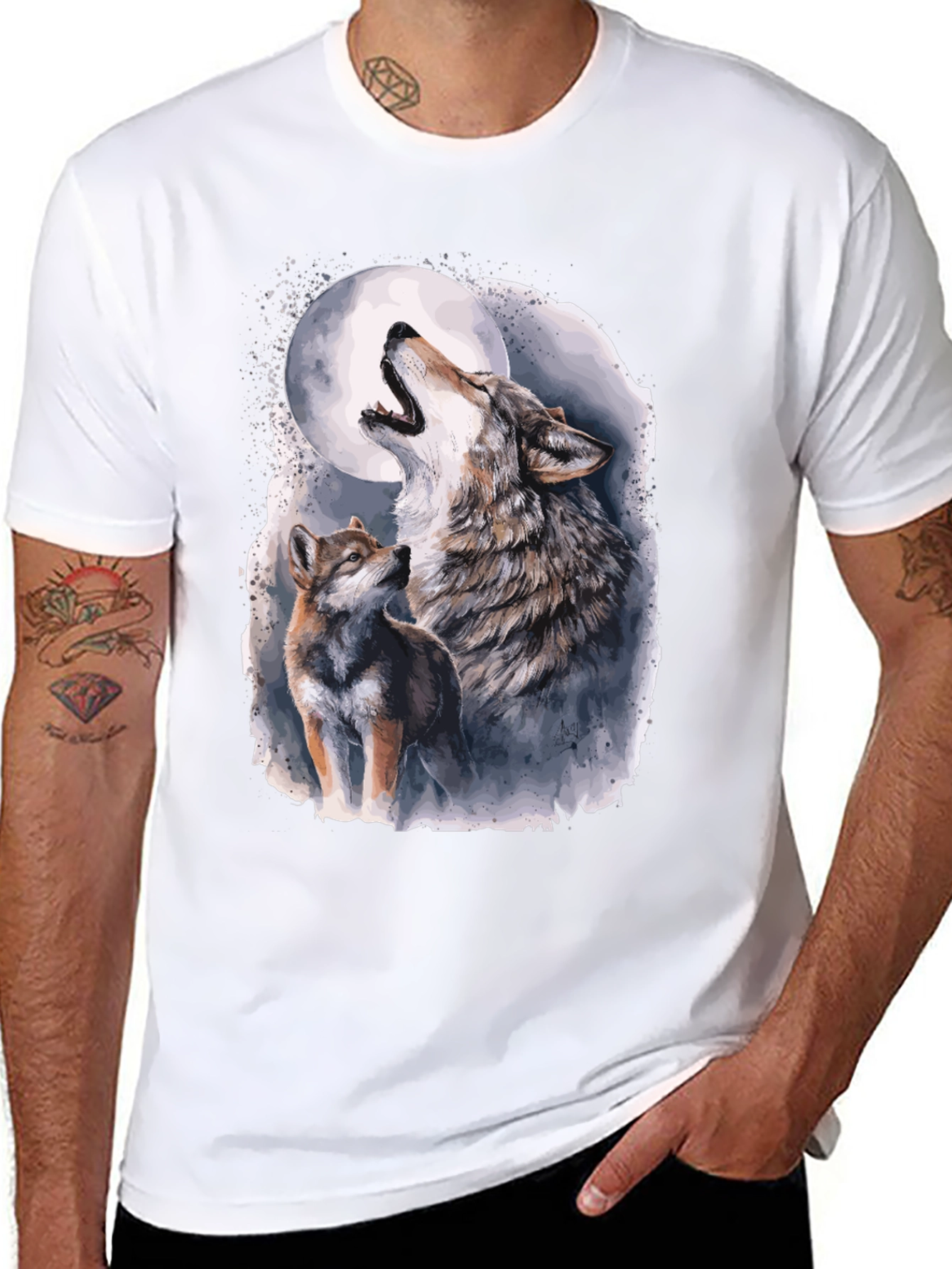 Wolf Moon Graphic Tee - Mens Black T-Shirt