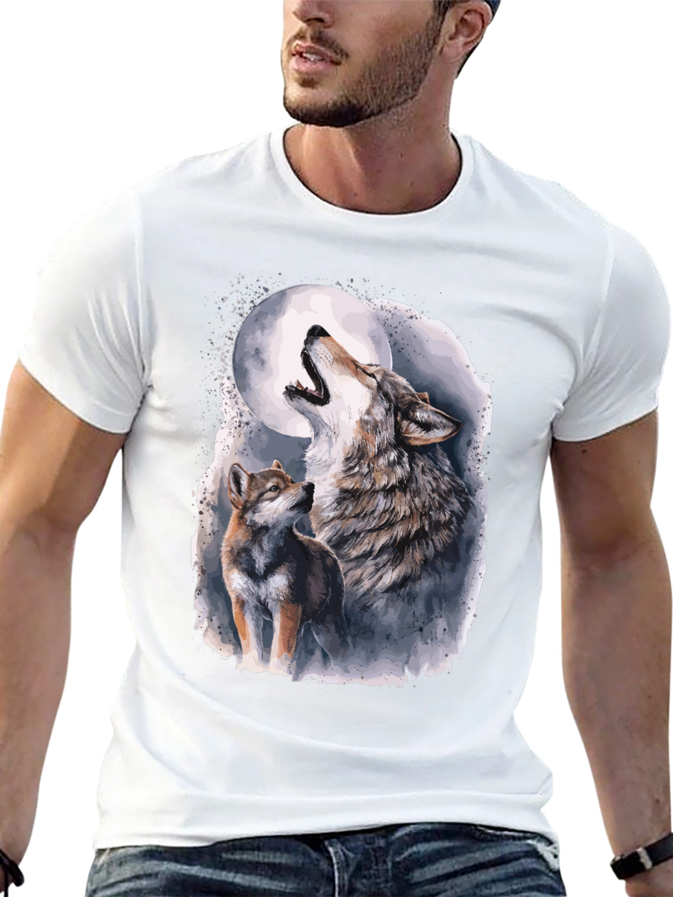Wolf Moon Graphic Tee - Mens Black T-Shirt