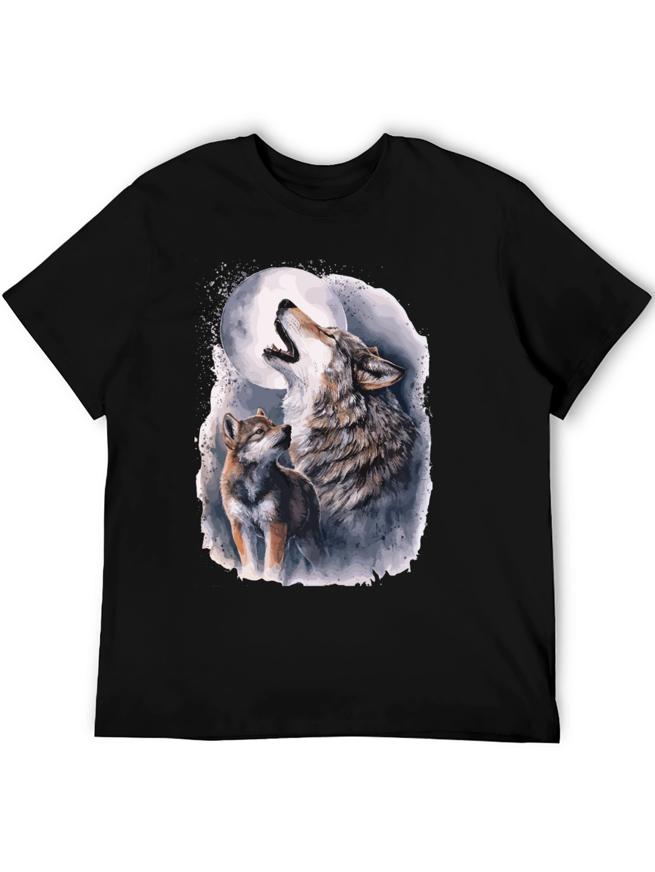Wolf Moon Graphic Tee - Mens Black T-Shirt